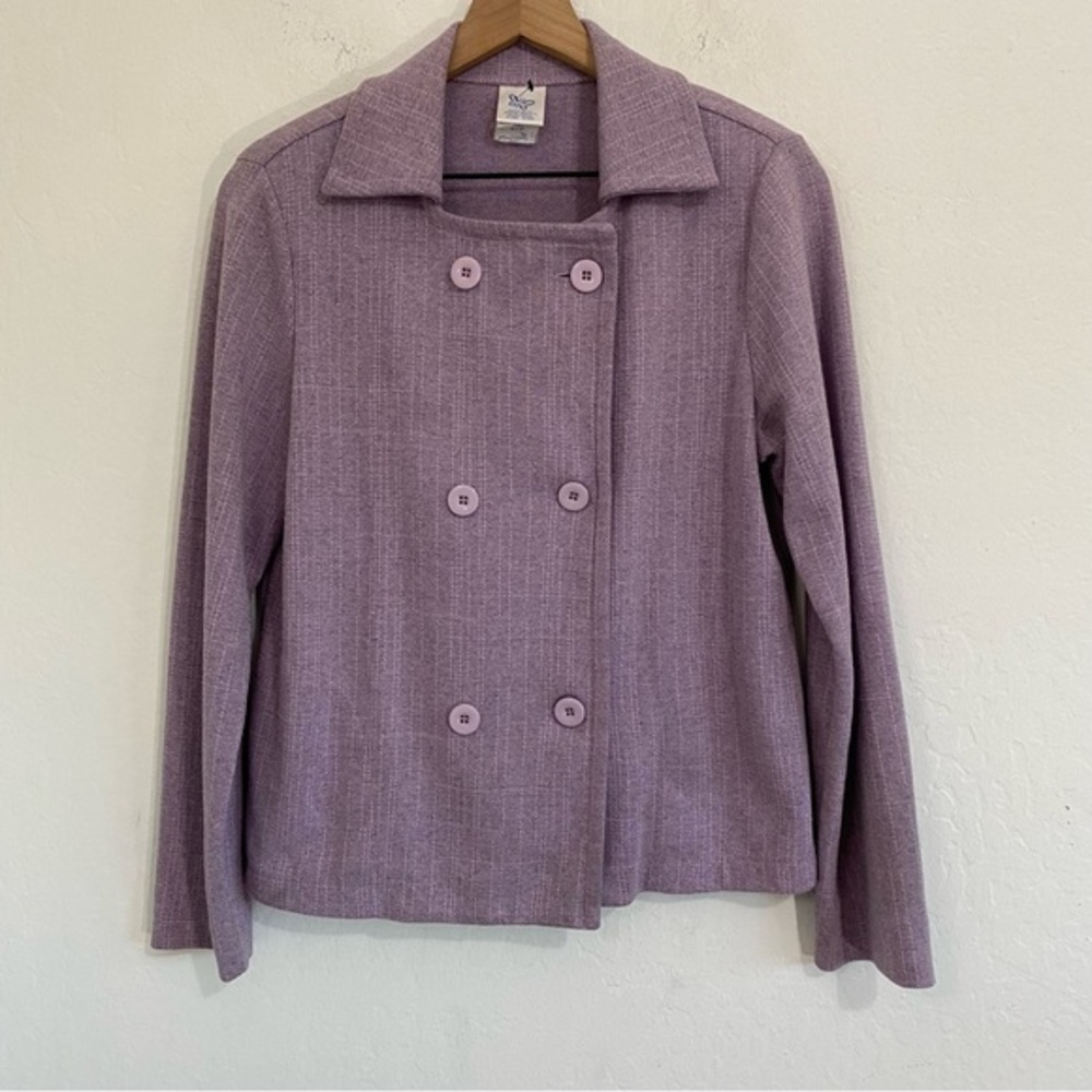 Weekenders Women’s S Purple Cotton Blend Vintage Button up Blazer Jacket